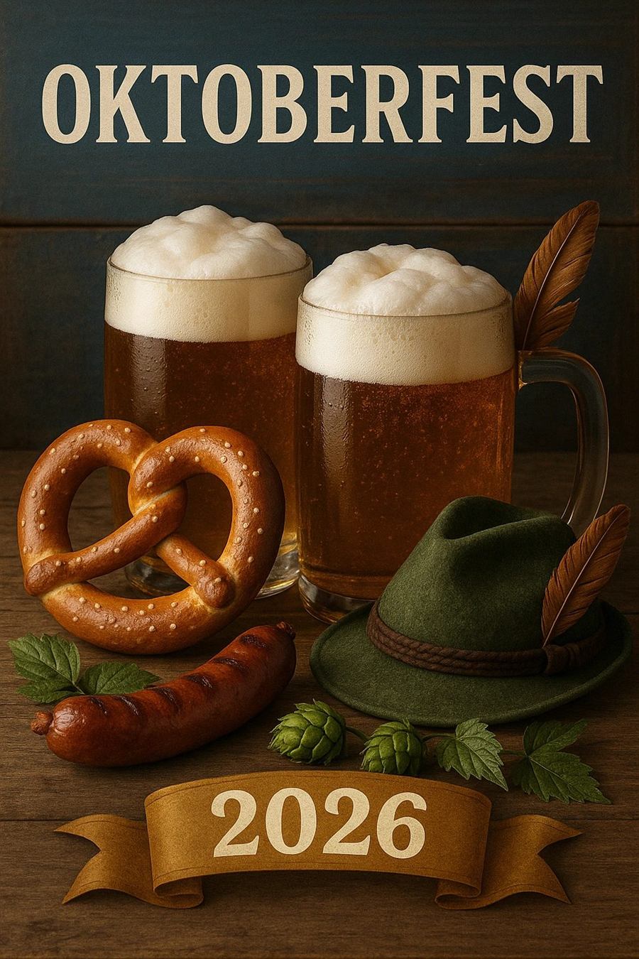 Giant Bavarian pretzel and liter of beer, Krush Brau Creations